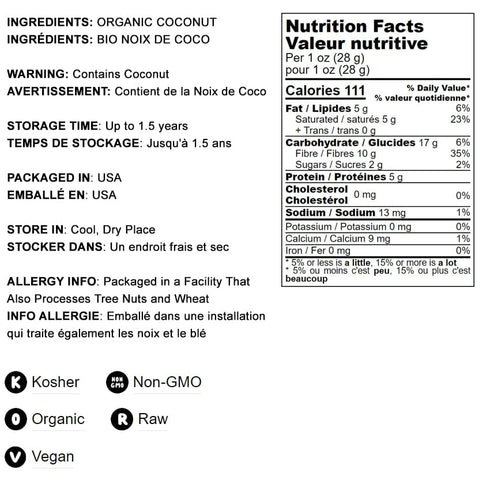 4 Food to Live - Organic Coconut Flour, Pounds - Non-GMO, Kosher, Raw, Vegan, Unsweetened, Unrefined, Unsulfured Fine