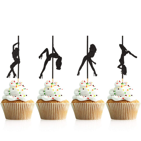 Donoter 48 Pcs Pole Dancing Cupcake Toppers | Pole Dancers Cake Picks for Birthday, Bachelorette Party Decorations