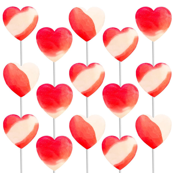 Fruidles Valentine's 400 Lollipops 5 Pounds Bulk Mini Strawberry & Cream Heart