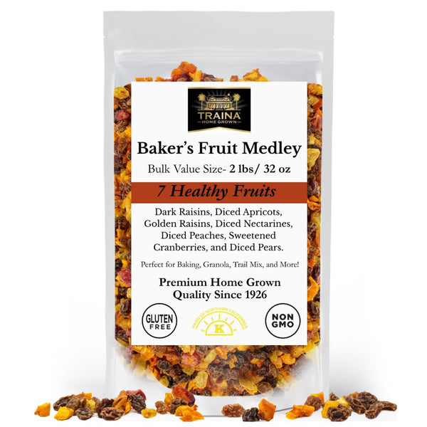 Traina Home Grown Bakers Dried Fruit Medley - Raisins, Apricots, Peaches, Nectarines,