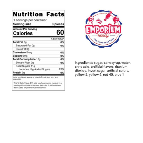 2 lb Fruit Starlight Hard Candy Bulk Assorted Fruit Flavored Mints Cherry Lime Lemon Orange Grape Individually Wrapped