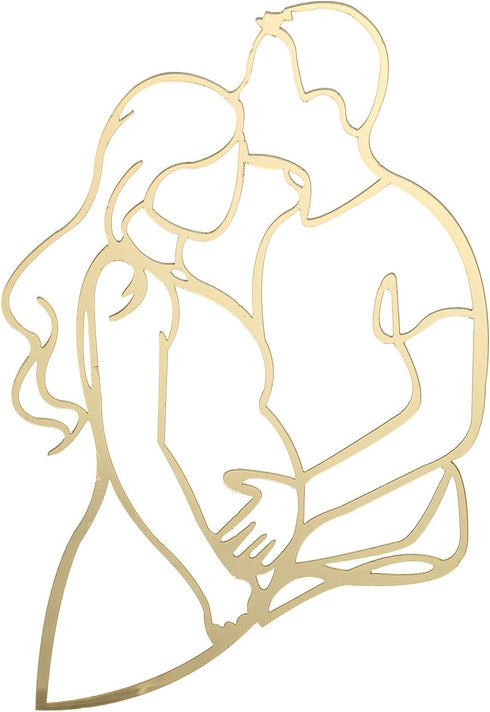 XIASILI Pregnant Woman Acrylic Happy Birthday Cake Topper, Pregnant Mom Dad Cake Charm, Parents Cake Charm,Gender