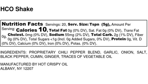 HCO Shake by Hot Crispy Oil | Say Good-Bye to Boring Red Pepper Flakes! An All-Purpose Seasoning Blend of Crisp Garlic