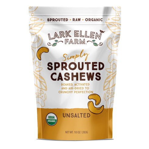 Lark Ellen Farm Sprouted Organic Certifed Cashews Unsalted - 10 oz Bag,