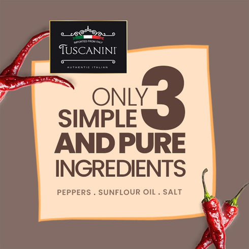 9.2oz (4 Pack) Tuscanini Italian Whole Calabrian Chili Peppers In Oil, | Beautifully Red and Long Peppers | Nothing
