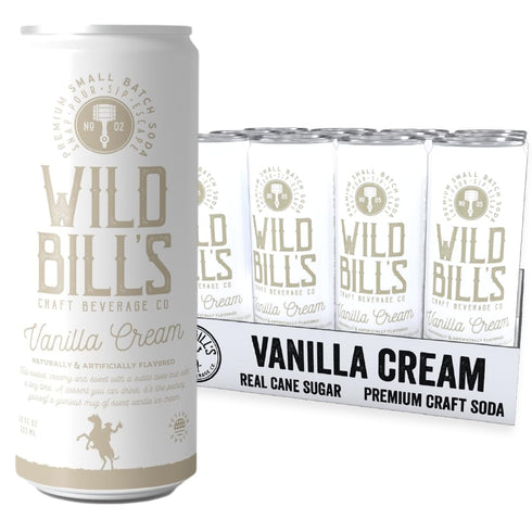 Wild Bill's Vanilla Cream Soda, Classic Craft Soda Pop Soft Drinks, Sodas