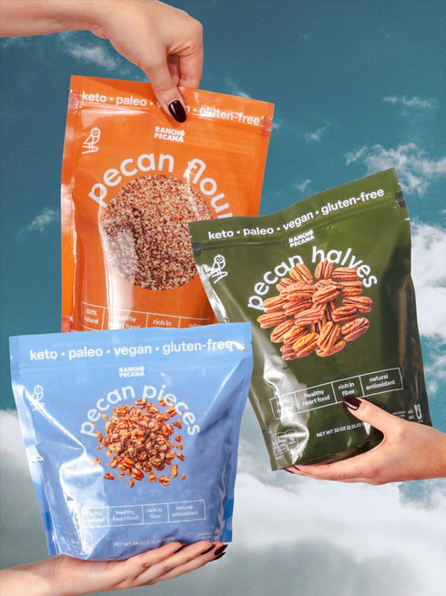 1 LB, 3g 1 oz, RANCHO PECANA - Natural Pecan Flour, non-GMO, Grain Free, Gluten Free, Heart Healthy, Kosher, Organic