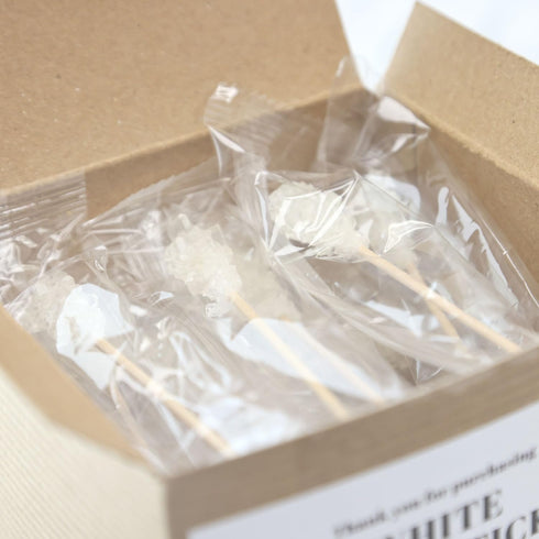 25 White sugar sticks individually wrapped perfect for coffee tea and drinks, barista swizzle sticks and rock candy