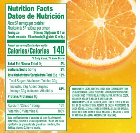 Generic 2 Pack, 58.9 oz Tang Orange Naturally Flavored Powdered Soft Drink Mix, ct Canisters