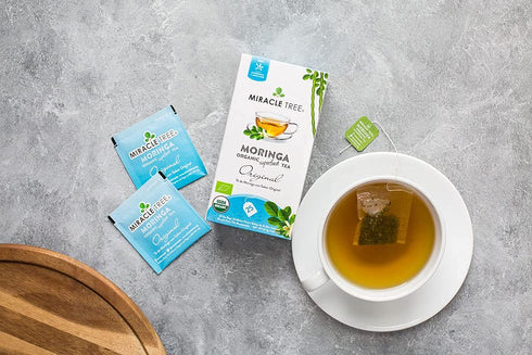 Miracle Tree Organic Moringa Superfood Tea, 25 Individually Sealed Tea Bags, Original