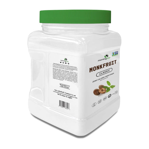 1:1 2.5 lb Morning Pep Monk Fruit Sweetener, Classic | White Sugar Substitute, Keto Diet Friendly, Sugar Replacement