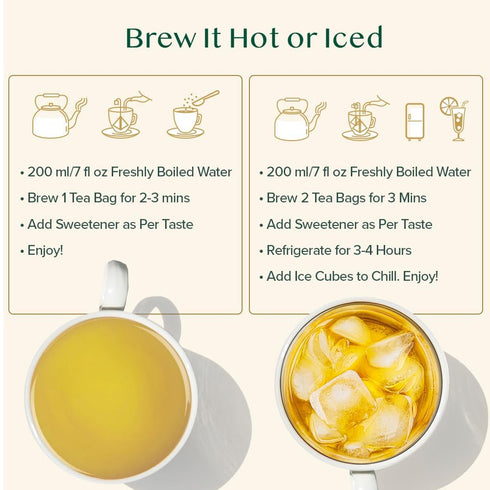 (100 VAHDAM, Lemon Ginger Tea Bags Green Tea Bags) Low Caffeine | Fruity Flavor - Zesty Lemon & Ginger, Orange Peel |