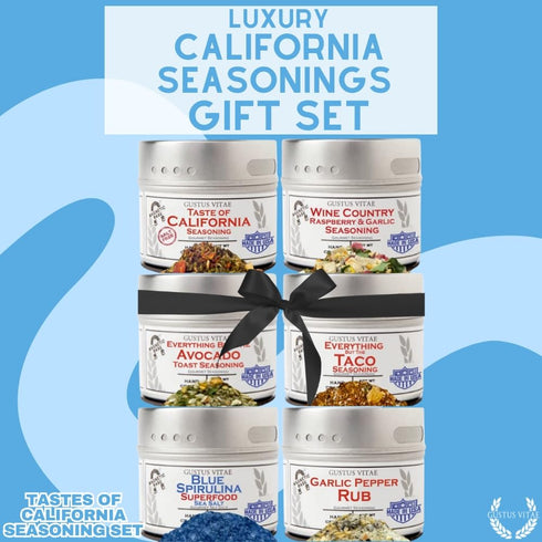 Set Pack Californian Seasonings Gourmet Gift | Tastes of California | Artisanal Spice Blends Six | Non GMO, All Natural