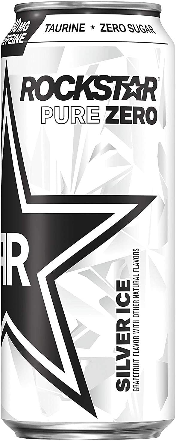 4 Pack - Rockstar Pure Zero Silver Ice - 16oz.