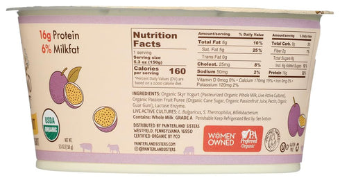Painterland Sisters 5.3 Organic Passion Fruit Skyr, Ounce