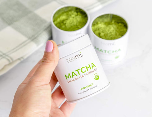 Teami Matcha Green Tea Powder - Chocolate, Ceremonial Grade USDA Organic, 30g (1oz) Tin