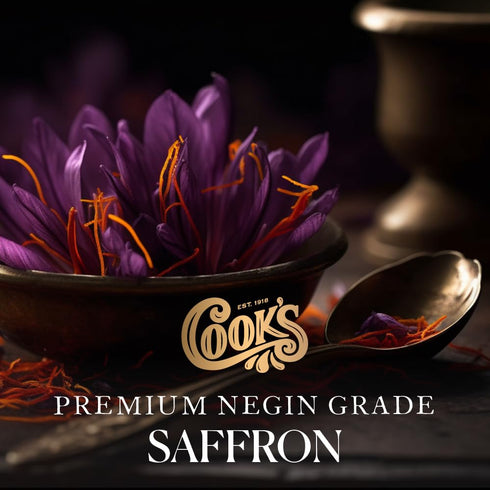 Cook’s, Premium Negin Grade Saffron Threads, Premium Dark Red Saffron Strands for Tea, Paella, Risotto, Biryani, Dessert, 2 Grams