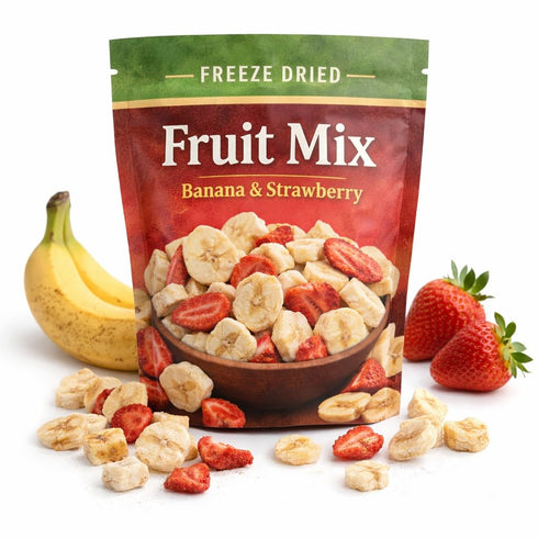 Generic Freeze Dried Fruit Mix, Banana & Strawberry, Healthy Snack