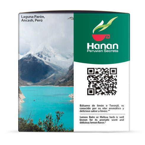 150 Hanan Peruvian Secrets Lemon Balm Tea (Toronjil) - Teabags of Herbal Tea - Melissa Herb for Relaxing Herbal Tea