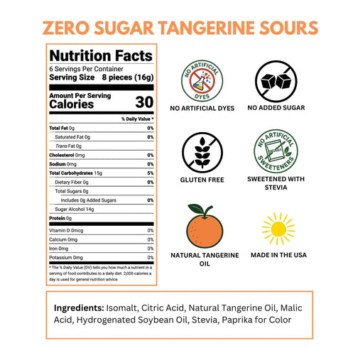 3 Pack Sour Drops | Zero Sugar Sour Candy | Tangerine, Lychee, Blue Raspberry | | No Artificial Dyes or Sweeteners