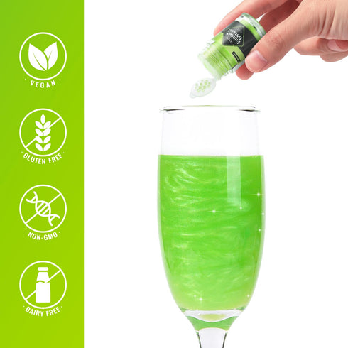 4g Glimmer Green Edible Glitter for Cocktails Drinks Food Grade Powder Luster Dust for Food Metallic Coloring Fondant
