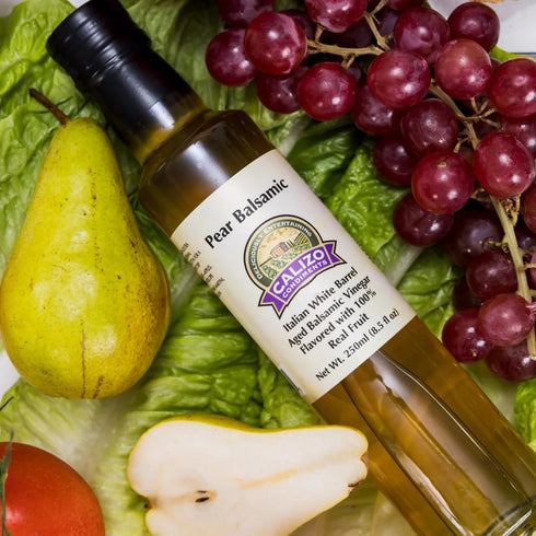 8.5 oz (250ml) Calizo Pear Flavored Vinegar White Balsamic with Real Pear Juice All-Natural, Non-GMO, Gluten-Free fl