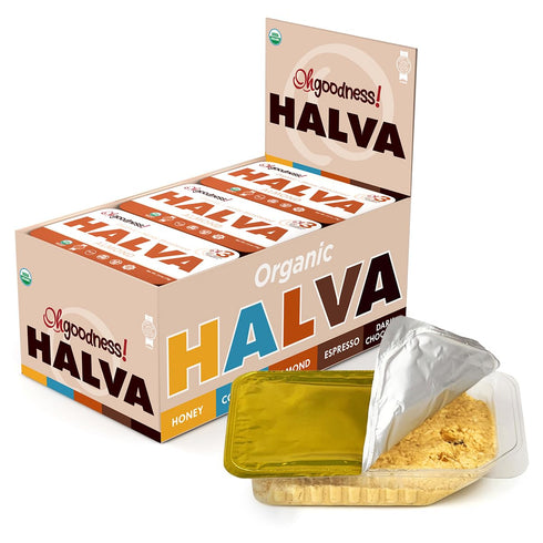 12 75g Organic OhGoodness! Honey Halva - Case Of - Only THREE Simple Ingredients, Melt-in-Mouth Snack & Dessert, Honey