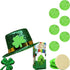 (2 Fruidles St. Patrick's Day White Coins, Green Foil Design Gelt in Leprechaun Box, Kosher Pounds)