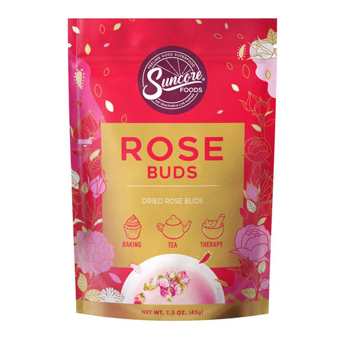Suncore Foods Dried Rose Buds Bloom, Caffeine-Free Gluten-Free Tea, Non-GMO, 1.5oz (1 Pack)