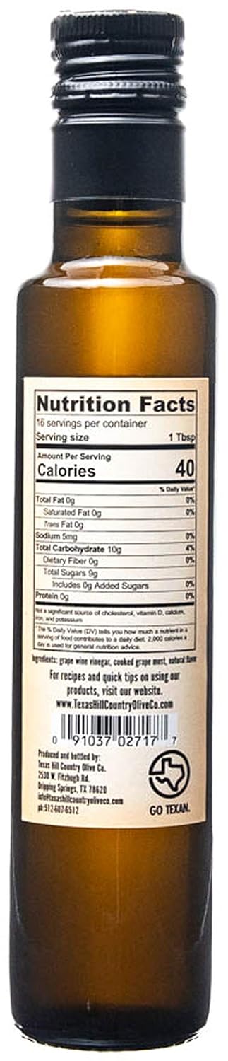 (8.5 oz) Peach Balsamic Vinegar - Gourmet Barrel Aged Infused Balsamic Vinegar - Great for Dressing Dipping Glazing