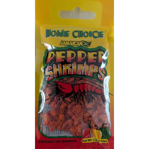 BNDLDEALZ 10 Pack (12g Jamaican Peppered Shrimp Bundle Each) Featuring Home Choice Dried Peppered Seafood Snack, Spicy