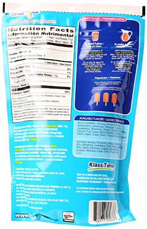Klass (Pack 2) Tropical Punch Flavored Drink Mix with Dried Fruit