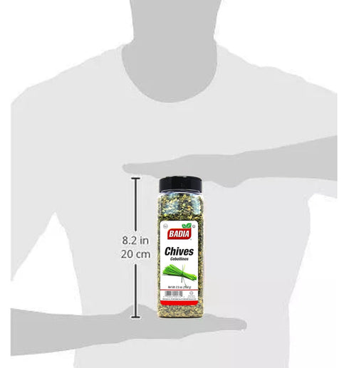 2.5 oz Badia Dried Chives, Premium Air-Dried Chives Fresh & Flavorful for Cooking, Soups, Salads, Eggs, Dips, and More