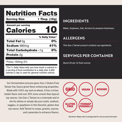 100% 64 oz. 2 Pack San-J - Gluten Free Tamari Soy Sauce - Specially Brewed - Made with Soy - Container