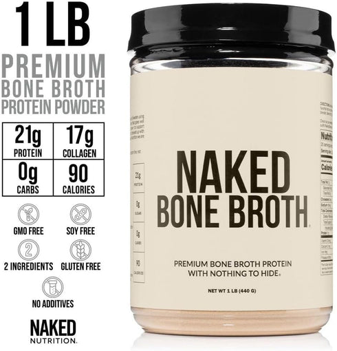 21G 17G 1LB NAKED Bone Broth - Beef Bone Broth Protein Powder - Protein, Collagen - Gut Health and Joint Supplement