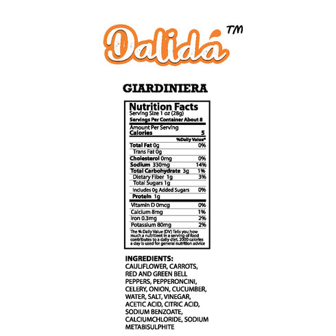 16.9 Oz (Pack 1) Dalida - Giardiniera, Pickled Vegetables