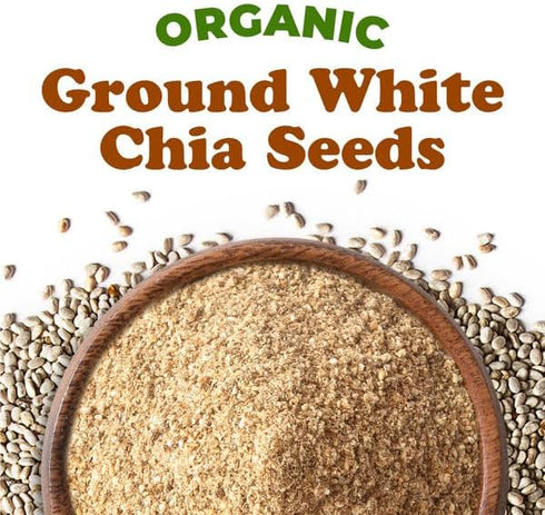 3 Food to Live Organic Ground White Chia Seeds, Pounds Raw Natural Milled Seeds. Non-GMO, Kosher, Vegan, Bulk