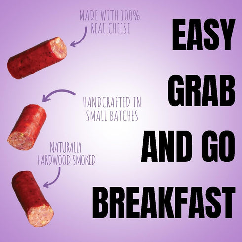 12g (12 Wicked Cutz Sausage Egg and Cheese Stick, Protein Per Gluten Free Breakfast Stick, USA Made High Protein
