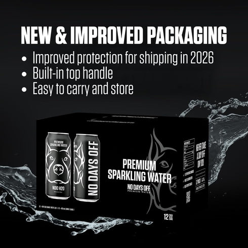 12 Pack,16 oz, 100% NO DAYS OFF Premium Sparkling Water - fl Sparkling (Unflavored) - Ultra-Purified Reverse Osmosis