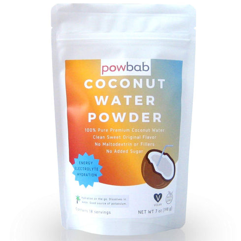 powbab Coconut Water Powder, 100% Organic, No Sugar Added, Dehydrated, Raw, Unsweetened Electrolytes