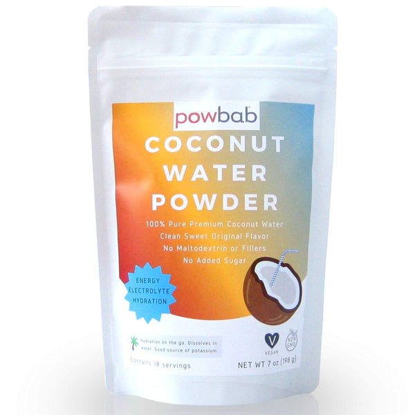 powbab Coconut Water Powder, 100% Organic, No Sugar Added, Dehydrated, Raw, Unsweetened Electrolytes