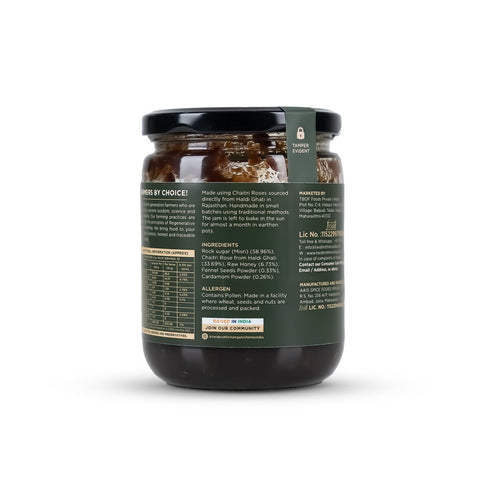 |16 Oz Rose Petal Jam Gulkand | Made from Premium Chaitri Rose | Naturally Sweetened with Raw Honey & Mishri | Best