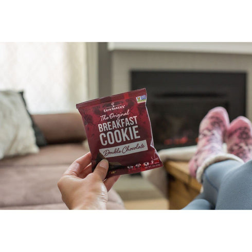 3 (Pack 12) Erin Baker's Breakfast Cookies, Double Chocolate, Whole Grain, Non-GMO, Ounce