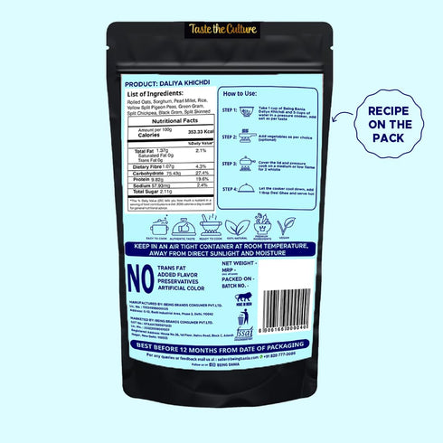 8+ 210 Being Bania Premium Multigrain Daliya With No Wheat Natural High Fiber With Rolled Oats Sorghum And Grains