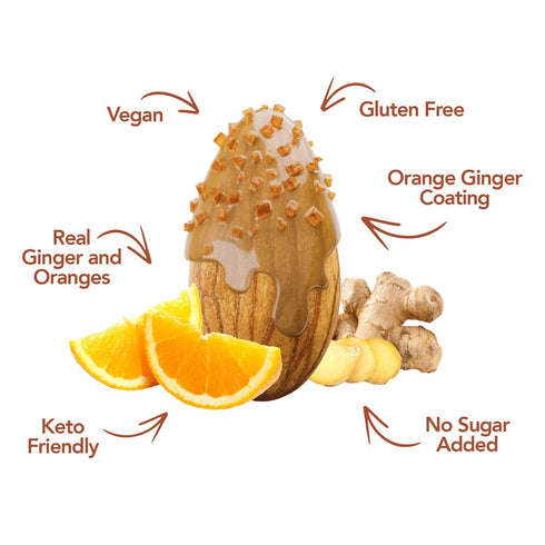 1oz, 8 Pack Earthside Farms Orange Ginger Almonds Low Sugar, Keto-Friendly Candied Almonds Gluten-Free Vegan Snack