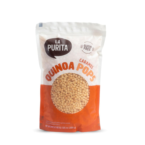 La Purita Quinoa Pops, Caramel Puffed Quinoa Cereal, Gluten-Free, Vegan Superfood, 7