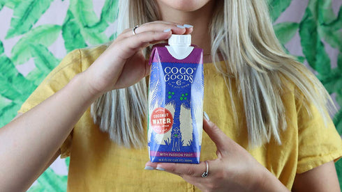 16.9 oz (Pack 12) CocoGoods Co Single-Origin Natural Coconut Water with Fresh Passion Fruit Juice fl.