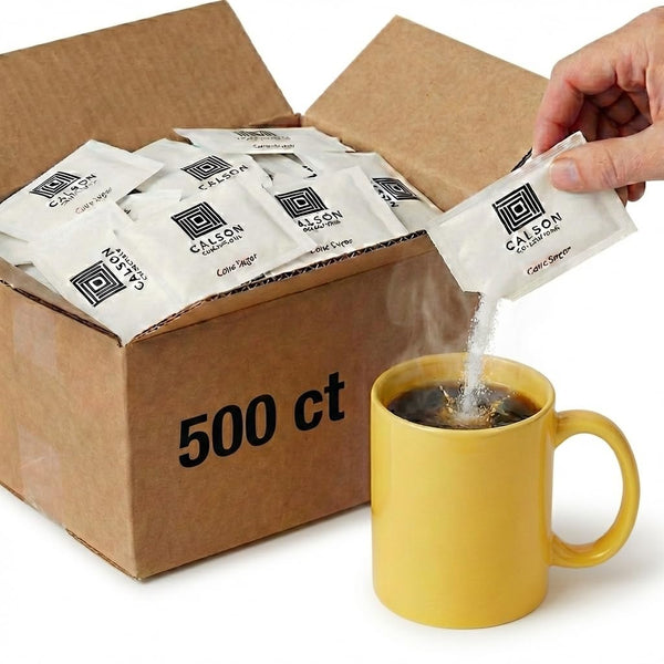 CALSON COLLECTIONS - 500 Count Individual Servings of White Sugar Packets Individual Servings of
