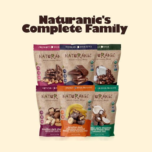Pack 2 Naturanic Brazilian Dark Chocolate Covered Nuts Snack, No sugar, Keto friendly, Net Carb Zero, All NAtural
