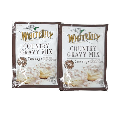 Generic 2 pack - White Lily Country Gravy Mix 2.25oz packets (Sausage Flavor)
